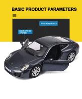 MaKeda 1:36 Porsche 911 Carrera S Coche Deportivo De Metal Para Juguete Con Función Retroceso Regalo Para Niños Colección Navidad - details 3