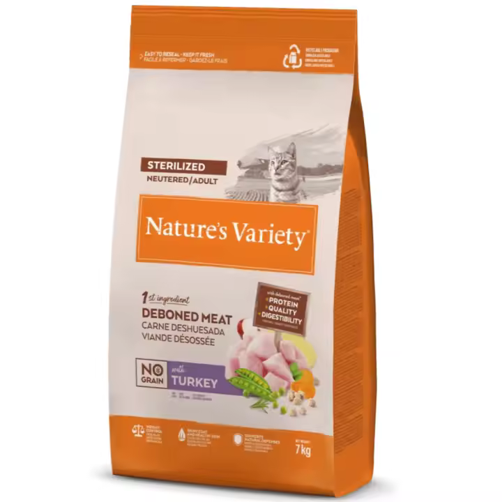 Nature's Variety Adult Sterilized No Grain Pavo Pienso sin Cereales Comida para Gatos Adultos Esterilizados sin Granos - Nature's Variety Pavo - 1