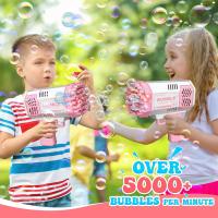 Máquina de burbujas para niños con 40 agujeros y luz LED: pistola de burbujas eléctrica portátil para fiestas al aire libre, cumpleaños, niños y niñas (pilas no incluidas), regalos para fiestas infantiles, juguetes coloridos. - details 4