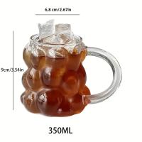 Vaso De Vidrio Transparente Resistente Al Calor Taza De Bebida Para Té Jugo Leche Café Vaso De Agua Para El Hogar Con Estampado De Rayas 410/650/530ml - details 1