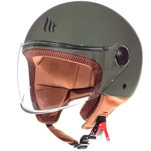 CASCO MT OF501 STREET SOLID A6 VERDE MATE L Raíz OUTLET MOTOSOTORE MARCAS Cascos Jet MT HELMETS - 1