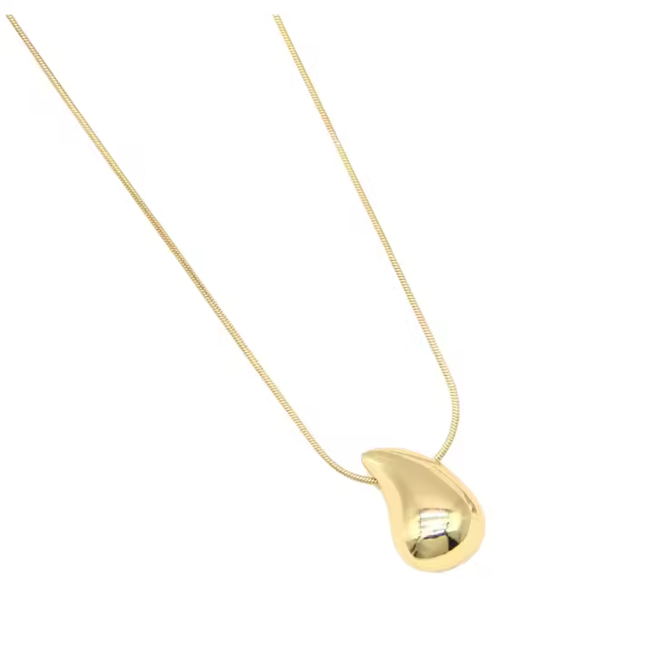 Collar para mujer Gota de agua Dorada y Plateado Acero Inoxidable lagrima Joyeria Tendencia - 1