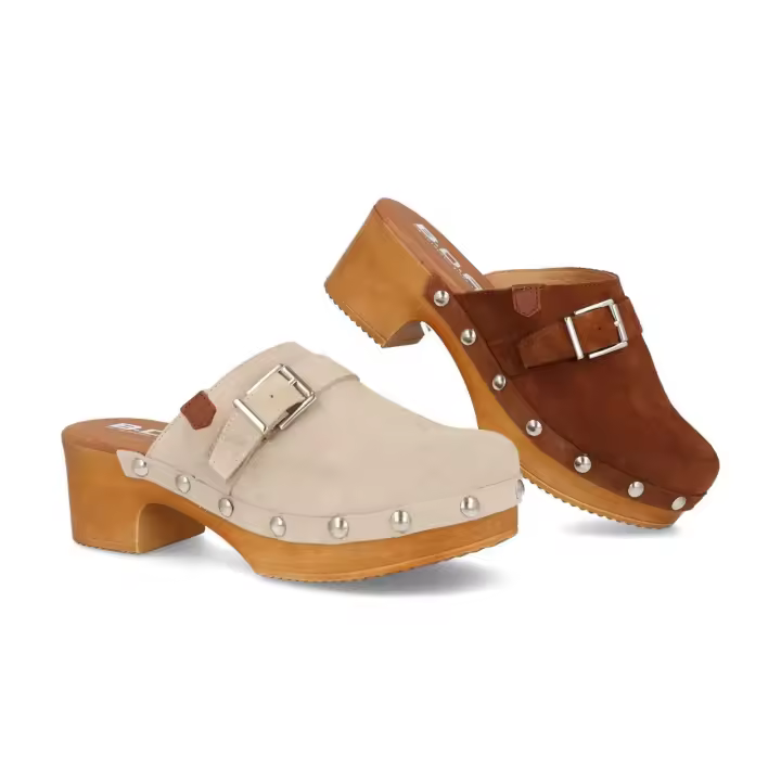819 - BDA SANDALIAS ZUECO PIEL 819   COLORES : BEIGE, CUERO  TALLAS : 36 AL 41  CORTE EXTERIOR : PIEL  FORRO INTERIOR : PIEL  PLANTILLA : PIEL / GEL    ALTURA TACÓN / CUÑA : 6 CM.  PISO : SINTÉTICO - 1