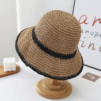 Sombrero De Playa Primavera Verano Plegable Para Mujer Sombreros De Paja De Hilo Moda Al Aire Libre Protección Solar Regalo De Vacaciones - details 3