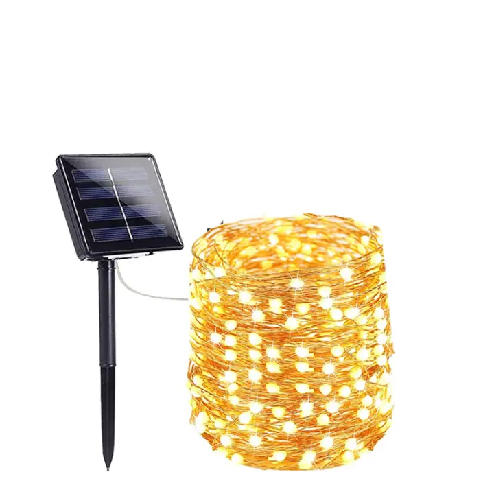Luz De Cadena Solar Para Exterior Iluminación Festiva 8 Modos Impermeable Lámparas De Hadas Para Decoración De Boda Jardín Navidad Garland - 1