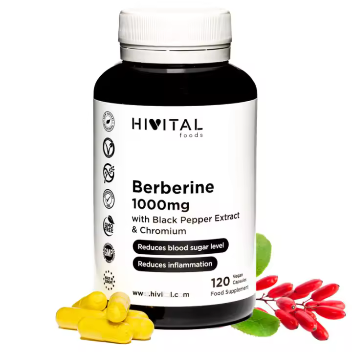 Berberina 1000 mg. 120 cápsulas veganas para 2 meses. Hivital - 1
