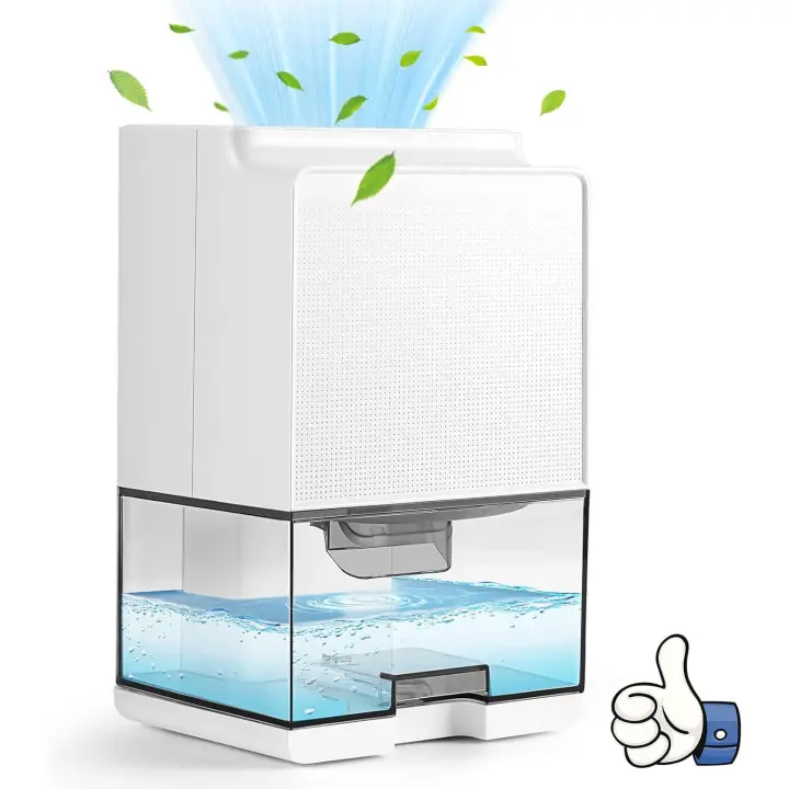 Deshumidificador de Aire Portátil, 1000ML, Desfreezación Automática Deshumidificadores del Hogar del Dormitorio Silencioso Apagado Automático y Luz LED Colores Cobertura Hasta 20 m² - 1