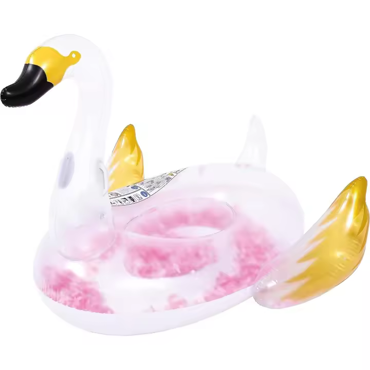 Cisne Blanco Gigante Hinchable con Plumas para Playa y Piscina (37548) +REGALO Pelota Hinchable Playa Multicolor - 1