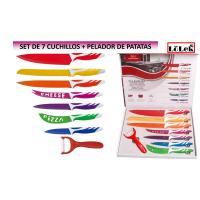 Lolek Set de 7 Cuchillos de Acero Inoxidable + Pelador de Patatas de Cerámica - details 0