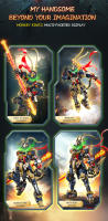 Set De Modelos Mecha Negro WUKONG Ojos De Fuego Dorados Bloques De Construcción Para Niños Y Adultos Regalo Festivo De Navidad Y Pascua - details 5