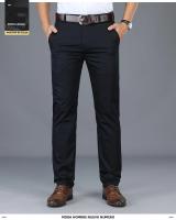 Pantalones Casuales De Algodón Para Hombre Primavera Verano Verde Negro Caqui Estilo Business Cierre De Cremallera High Waist - details 7