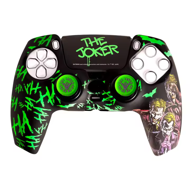 BLADE - PS5 DC Combo Pack Joker, Carcasa Rígida + Touchpad Sticker + Grips, Glow In The Dark - 1