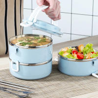 Caja De Almuerzo Térmica Portátil De Acero Inoxidable Con 1/3 Capas Microwaviable Multiusos Cierre Hermético Contenedor De Alimentos - details 0