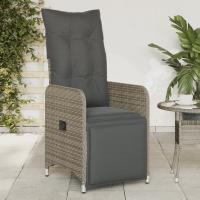vidaXL Sillón reclinable de jardín con cojines ratán sintético en color Gris/Negro/Marrón y más | acolchados duraderos para sofás de jardín terraza exterior - details 0
