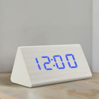 Reloj De Despertar Digital LED En Madera Con Control Por Sonido Y Luz USB/AAA Poderado Decoración De Mesa Para El Hogar Estilo Moderno Y Antiguo - details 2
