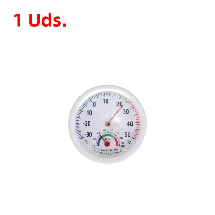 Mini Termómetro-Higrómetro En Forma De Reloj Análogo Para Pared Medidor De Temperatura Y Humedad Rango -30 a 50 Grados Celsius - 1