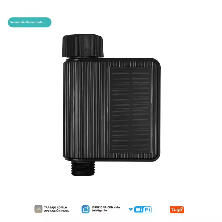 Medidor De Agua Con Timer WiFi Solar De MoesHouse IP65 Impermeable Con Entrada De Latón Sensor De Temperatura Y Humedad Del Suelo Compatible Con Tuya UK - 1