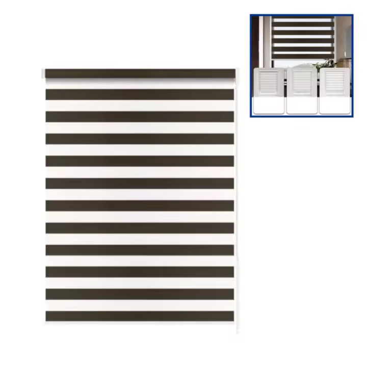 Cortina Flexible DíA Y Noche, Noche Y DíA, TranslúCido Y Oscurecido, Light Control And Protecting Privacy For Home And Office(80x180cm, De Doble Uso, Reforzado, Café) 2025 Nuevo Caliente - 1