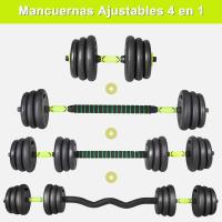 Pesas Ajustables 10-15 KG, Pesas y Mancuernas Kit con Pesas Barra Recta y Curva, Agarre Antideslizante, Juego de Mancuernas, Mancuernas, Mancuernas Ajustables para Gimnasio en Casa - details 1