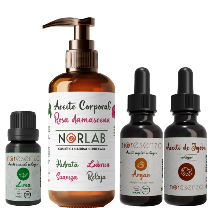 Pack Hidratación relajante NORESENZA - Aceite de rosa de damasco , Aceite de jojoba , Aceite de argán , Aceite de lima. BIONATURE GALICIA - 1