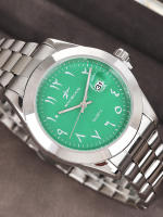 Reloj De Pulsera De Cuarzo Para Hombre 2024 Reloj De Moda De Negocios Casual De Acero Inoxidable Plateado Clásico De Alta Calidad Con Marcadores Arábigos Y Calendario Completo - details 4