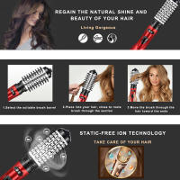 Peine Giratorio Profesional 3-en-1 Secador De Pelo Con Ión Negativo Y Cepillo De Aire Caliente Para Cabello Rizado HBMH ST-208 - details 2