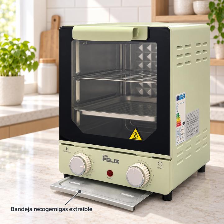 Mini Horno Eléctrico Don Feliz 15L con Convección y Temporizador