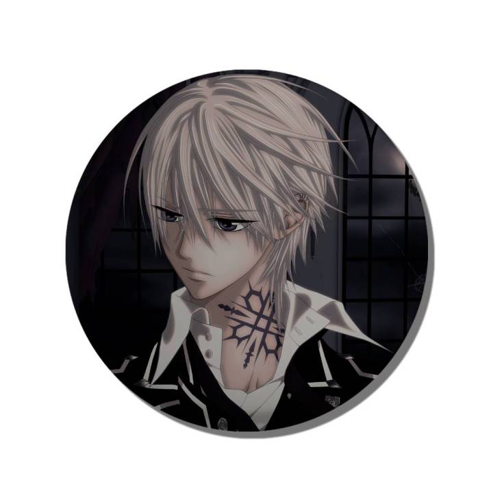Broche Redondo De Anime Japonés Vintage Vampire Knight Clásico Accesorios Para Ropa Y Mochilas Broche De Laser Para Chaquetas