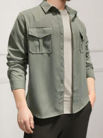 Camisa De Hombre Para Primavera/Verano Con Varios Bolsillos Traje De Trabajo Slim Fit Casual Cuello En Pointe Con Botones - details 2