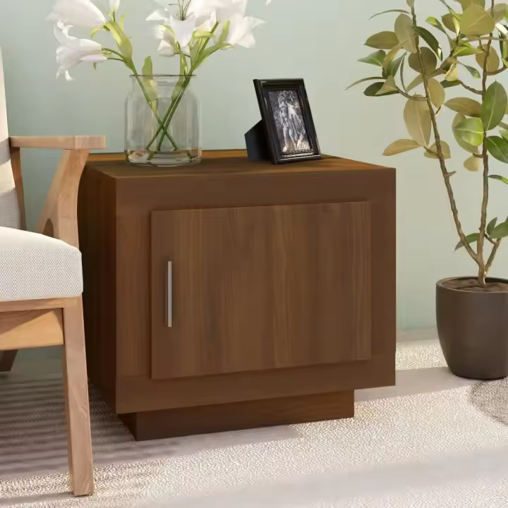 vidaXL Mesa de centro madera de ingeniería roble marrón 51x50x45 cm - 1