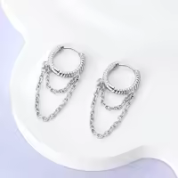 Pendientes De Aro De Plata 925 Para Mujer Con Zirconia Joyería De Moda Regalo Original Eardrop Pendientes Metálicos Tipo Aro - details 82