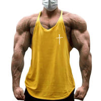 Camiseta Deportiva Hombre Sin Mangas Algodón Transpirable Estampado Cruzado Para Gimnasio Y Correr Top De Entrenamiento Fitness Con Dorsal Y - details 11