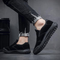 Zapatos De Trabajo Antideslizantes Para Hombre Tenis Casuales De Cuero Slip-on Para Caminar Confort Primavera/Otoño Talla Verdadera - details 14
