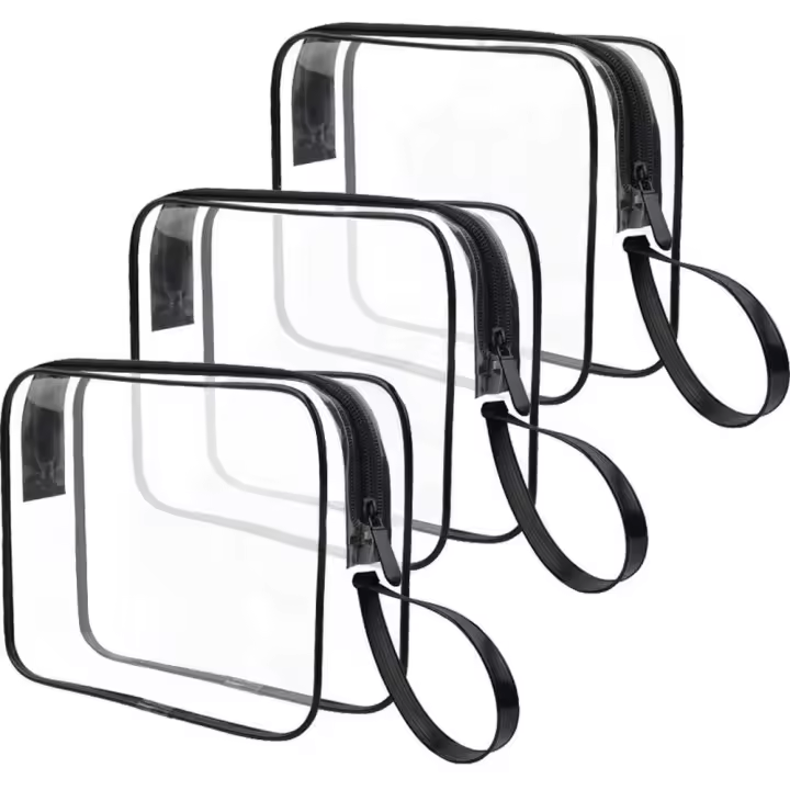 Neceser de viaje transparente, bolsa de viaje para artículos de tocador aprobada por la TSA, bolsas para líquidos, bolsa de cosméticos transparente - 1