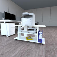 Henor. Mesa con Ruedas Madera FSC®. Mod. Pilar 80-90-100-110 x 40 x 65.5 cm. Ruedas Giro 360º con Freno. - details 6