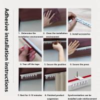 Riel De Cortina Self Adhesivo O Perforado Doble Propósito Para Pared O Techo Silencioso Nano Para Cortinas Y Armarios Blanco Moderno - details 9