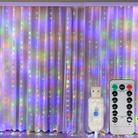 Guirnalda De Luces LED Para Ventana 6x3M/3x3m Con Control Remoto Y Alimentación USB Decoración Navideña Para Casa - details 33