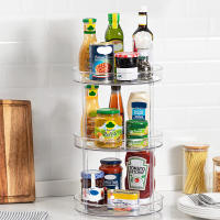 Organizador De Giradiscos Multifuncional Transparente Ecológico Para Cocina Repostería Condimentos Organizador De Maquillaje Rotativo De Plástico - details 1