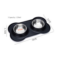 Tazas De Alimento Y Agua Para Perros Y Gatos Con Almohadilla Antideslizante De Acero Inoxidable Durable Anti-slip Feeder De Alimentos Y Agua Para Mascotas - details 0