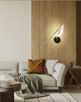 Lámpara De Pared LED Toque Magpie Bird Rotación 360° Para Sofá Cama Interior Iluminación De Interiores Metal Dorado Plata - details 18