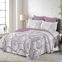 Juego de Cama (Colcha Reversible Geométrica + 2 Fundas) - Diseño Discreto de Lujo con Estampado Abstracto | Tejido Premium Antiarrugas, Ideal Estilos Modernos/Contemporáneos + Lavado Fácil - details 0