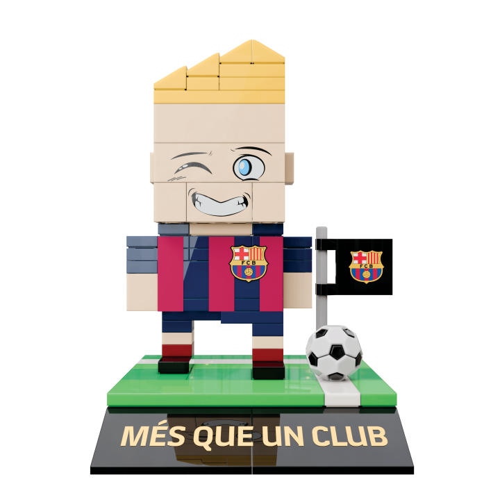 FC Barcelona Figura De Jugador Con Partes Intercambiables – Set De Construcción De 210 Piezas – Licencia Oficial – Regalo Para Niños +7