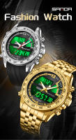 Reloj De Pulsera Deportivo SANDA Para Hombres Con Pantalla Dual Luminosa Resistente Al Agua Acero Inoxidable LED Cronógrafo - details 0