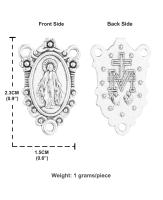 10Pcs Conectores De Medalla Milagrosa Virgen Mary Para Rosario Centros De Joyería DIY Metal Aleación De Zinc Material - details 0