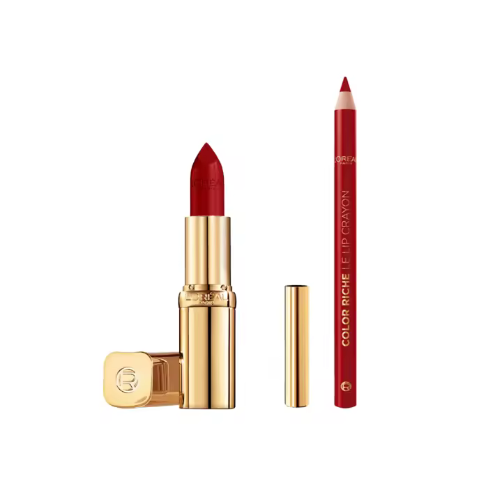 L'Oréal Paris | Pack Lip Liner Color Riche Couture - Perfilador de Labios 300 Le Rouge Paris + Color Riche Barra de labios 300 Le Rouge Paris - 1