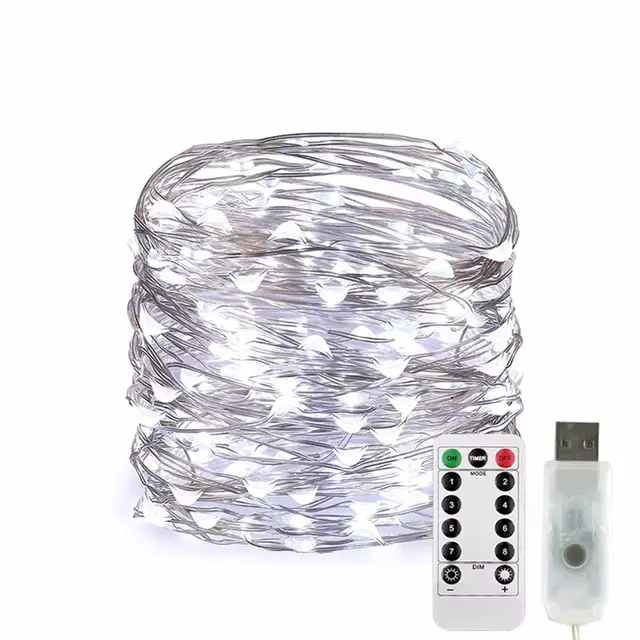 Luces De Enredadera LED USB 8 Modos 5/10M/20M Para Fiesta Navidad Boda Decoración DIY Con Control Remoto Garlande Luz - 1