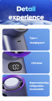KINSCOTER-ventilador Turbo portátil de mano, mini ventilador Personal regular with 100 velidades de Viento, funciona con Pilas, Eléctrico, para almohadas - details 17