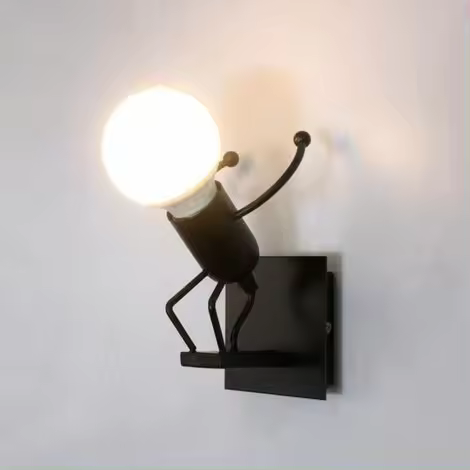 Lámpara de pared robot,Lámpara de pared creativa Little Iron Man,Luces de pared retro de dibujos animados - 1