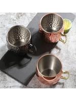 Vaso De Cóctel De Acero Inoxidable Moscú Mule Taza De Cerveza Y Café Estilo Clásico Antiguo Herradura Copo De Cobre Vaso De Champán Para Barra - details 3