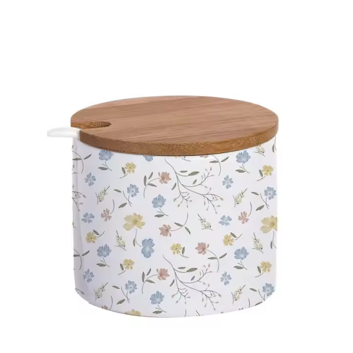Azucarero Cocina Blanco Minimalista de Cerámica - 1